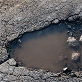 stock image pothole
