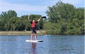 paddle boarding at Lake Kohlmier