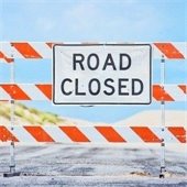 Photo of road closed sign