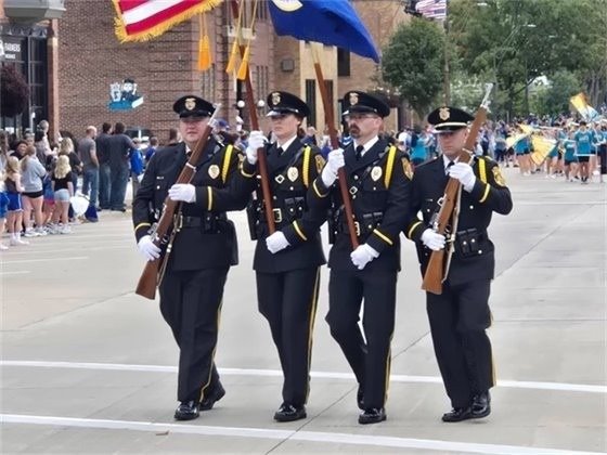 OPD’s Honor Guard participated in the Owatonna homecoming parade, joining in the community’s spirited celebration during this fun annual tradition!