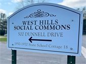 West Hills social commons sign with address 500 dunnell drive