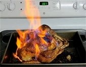 Stock photo of turkey on fire