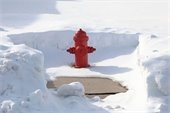 stock image snow around hydrant