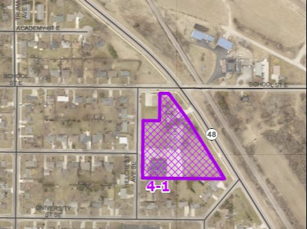 aerial map of Hillcrest Apartments site