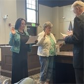 Julia Seykora and Jennifer Hansen being appointed