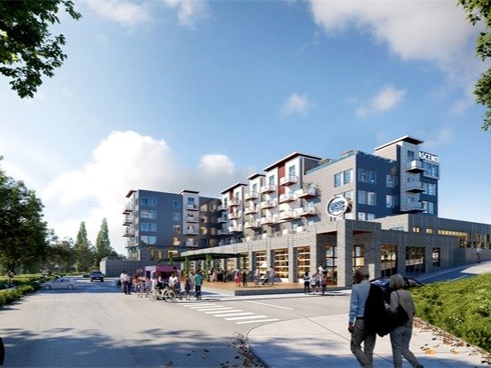 Rendering of new riverfront development project