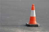 stock photo of orange construction cone