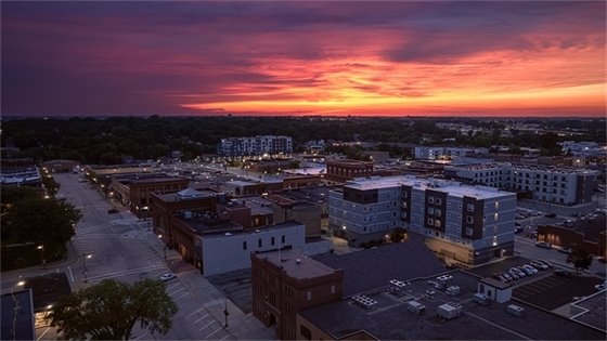 photo sunset over Owatonna