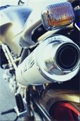 motorcycle exhaust stock image