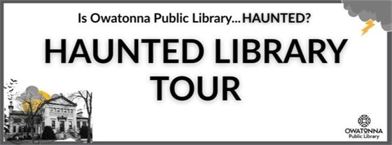haunted library tour graphic