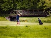 Photo of golfer swinging club at Brooktree