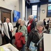 Fire Chief Ed Hoffman answers questions about the new fire station at the February 3 open house.
