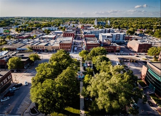 Aerial photo of downtown