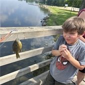 photo of child fishing