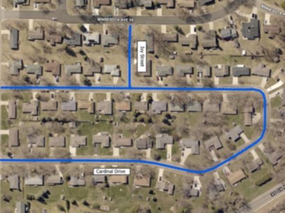Aerial map showing 2026 projects on Cardinal and Ivy
