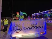 Photo of Park & Rec float at holiday parade