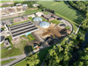 Aerial of wastewater treatment facility in early construction