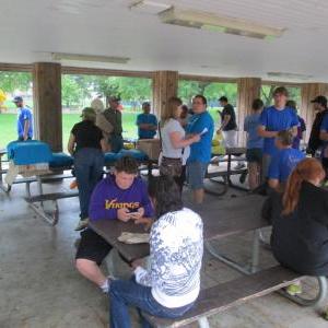 People under  covered pavilion